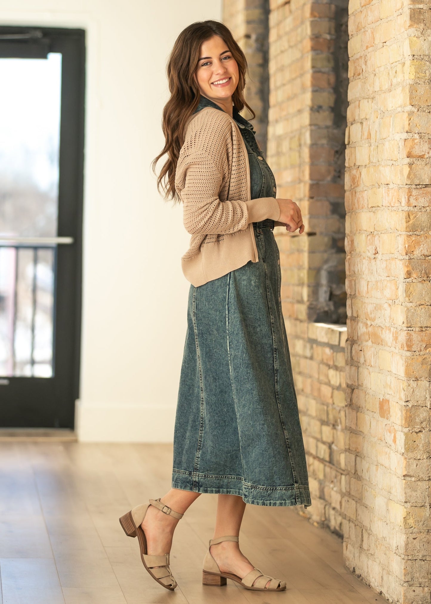 Tate Crochet Open Knit Cardigan Top