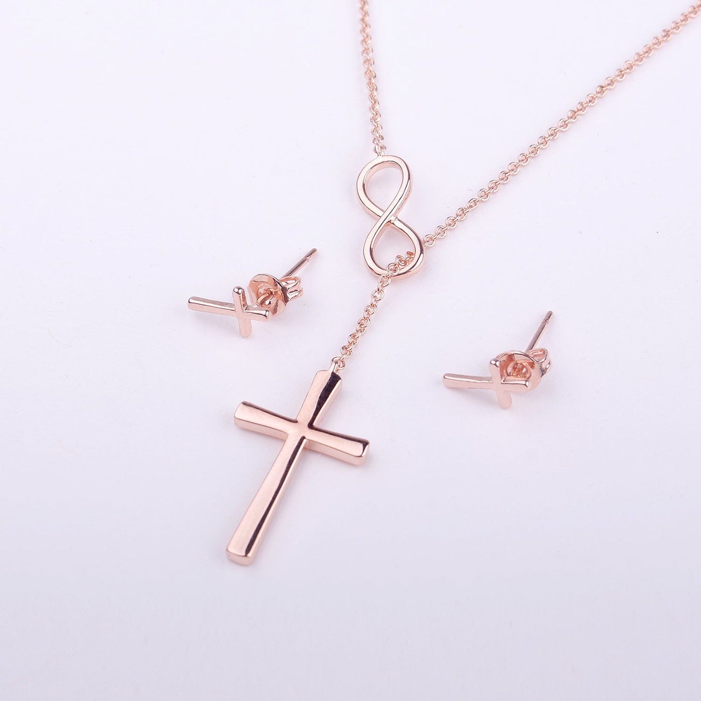 Valentine's Day Cross Earring and Necklace  Jewelry Set