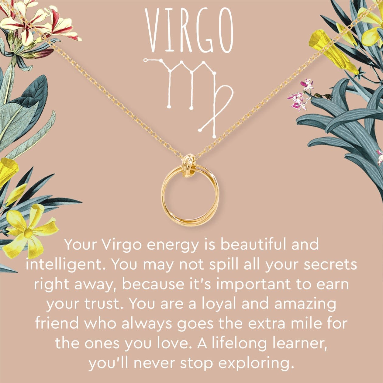Virgo Zodiac Gift Necklace, Multiple Styles