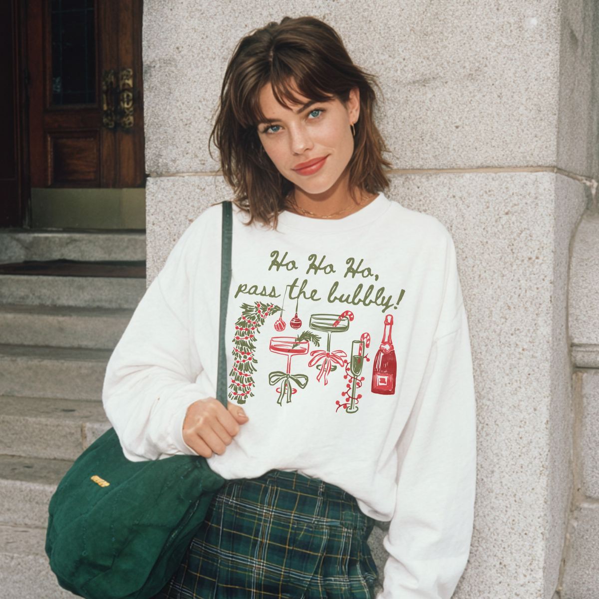 Ho Ho Ho, Pass the Bubbly! Christmas Sweatshirt