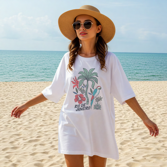 Rio de Janeiro Tropical Graphic Tee – Comfort Colors Inspired Vacation Shirt | Beach, Resort & Summer Travel Tee