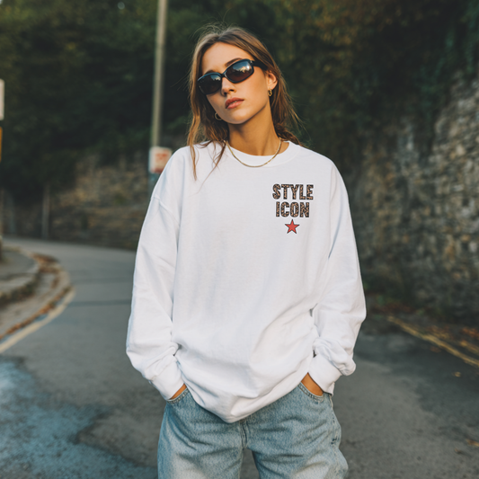 Style Icon Leopard Graphic Sweatshirt – Trendy Statement Crewneck