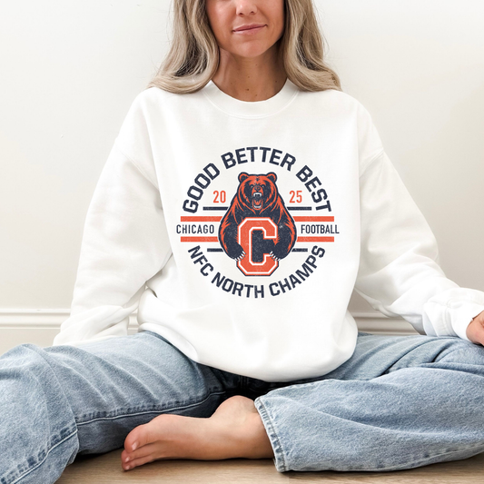 Chicago Football Bear Crewneck Sweatshirt – Vintage NFC North Champs Graphic Pullover