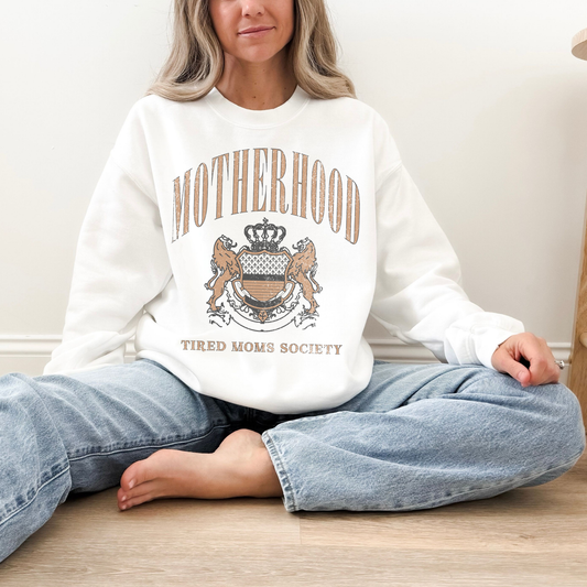 Motherhood Sweatshirt | Tired Moms Society Crewneck | Vintage Mom Sweatshirt | Cozy Mom Outfit | Gift for Moms