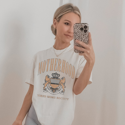 Motherhood Graphic Tee | Tired Moms Society Shirt | Vintage Mom T-Shirt | Comfort Colors Mom Shirt | Cute Mom Outfit