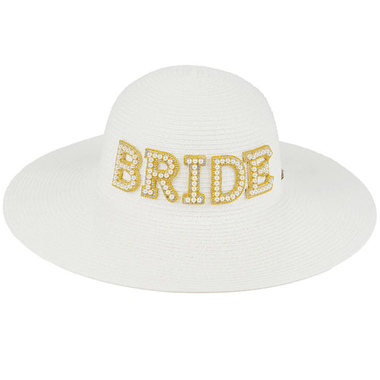 C.C Bride & Squad Pearls Wide Brim Sun Hat