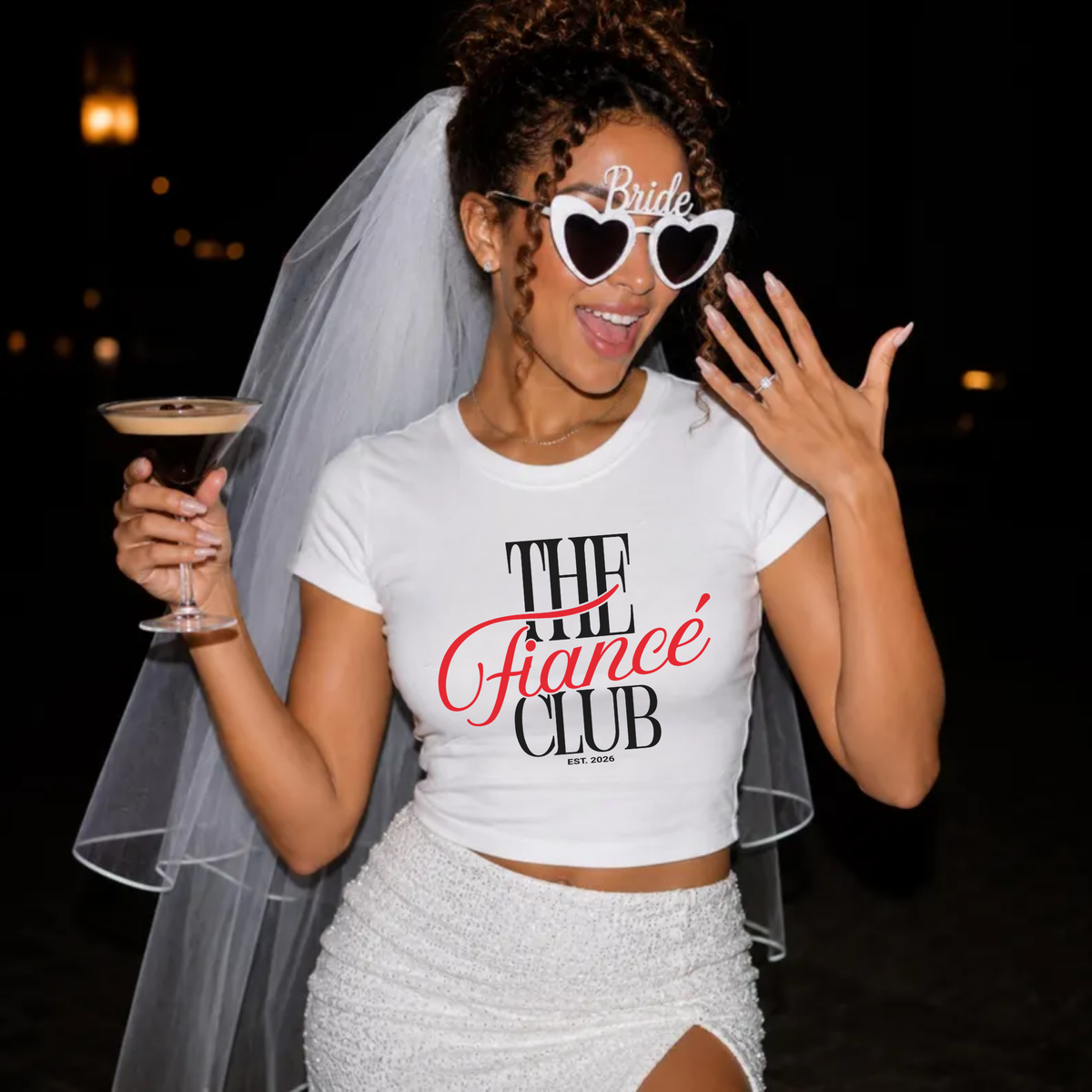 The Fiancé Club Est. 2026 Bride Baby Tee – Engagement & Bachelorette Shirt