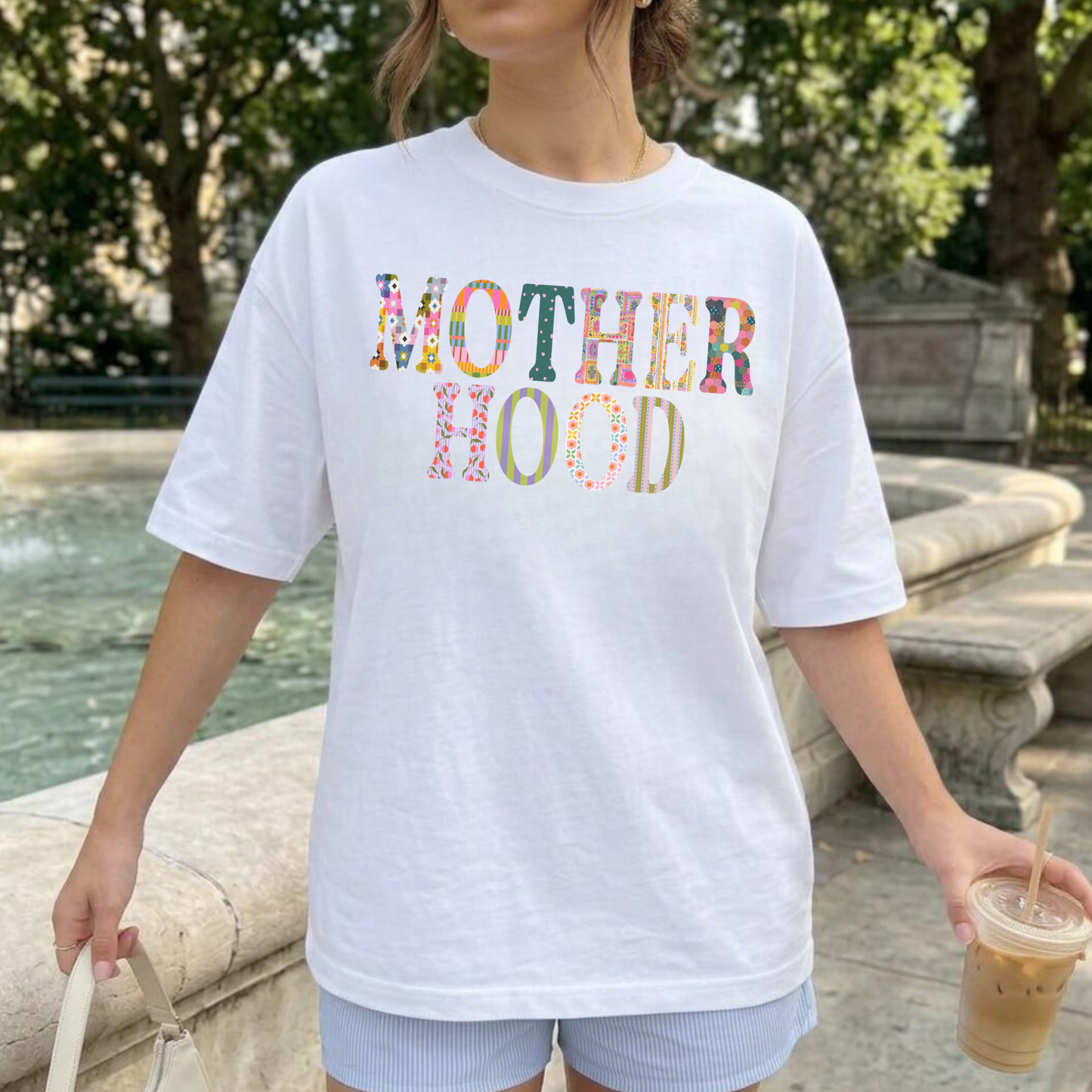 Motherhood Patchwork Graphic Tee