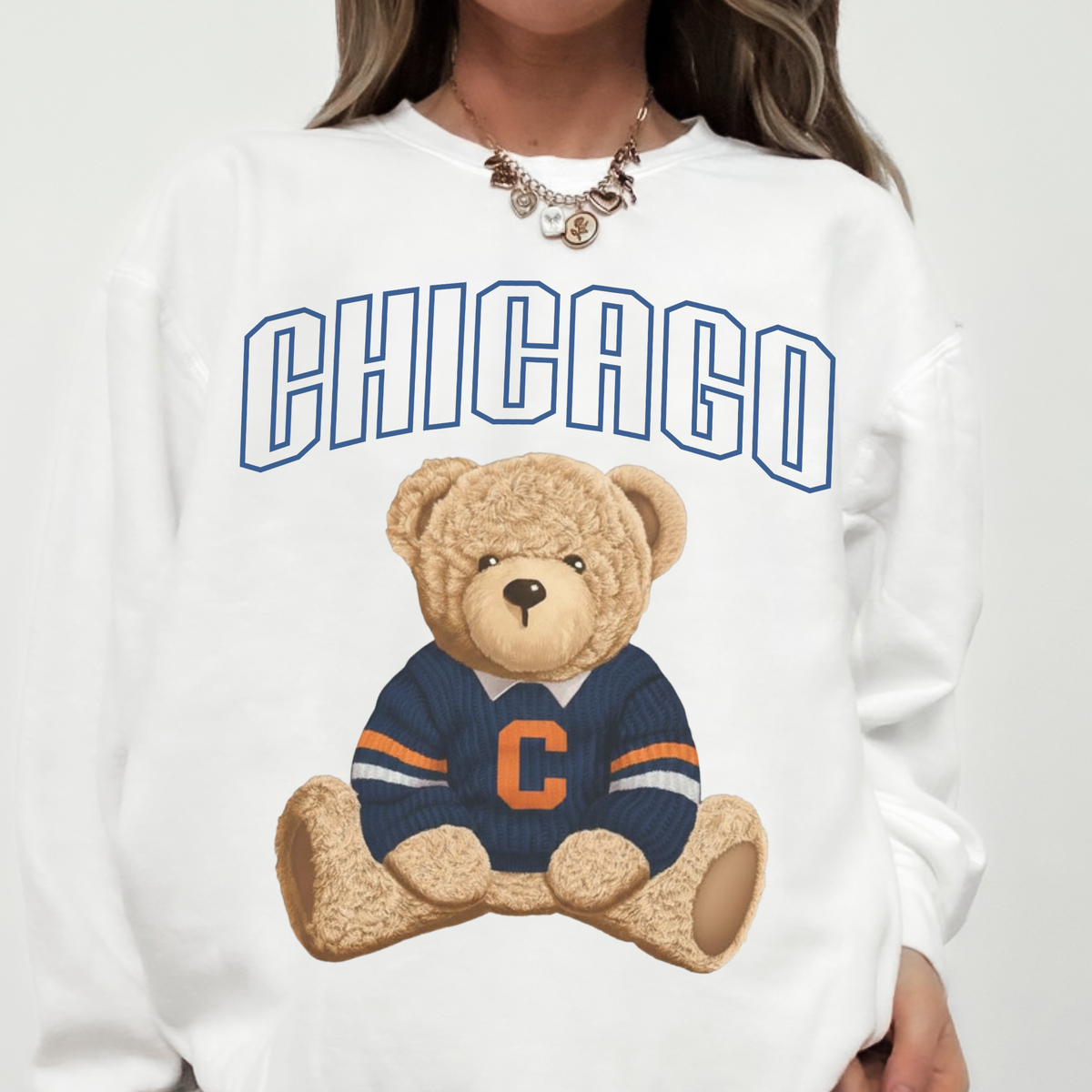 Chicago Vintage Teddy Bear Sweatshirt | Retro Football Crewneck