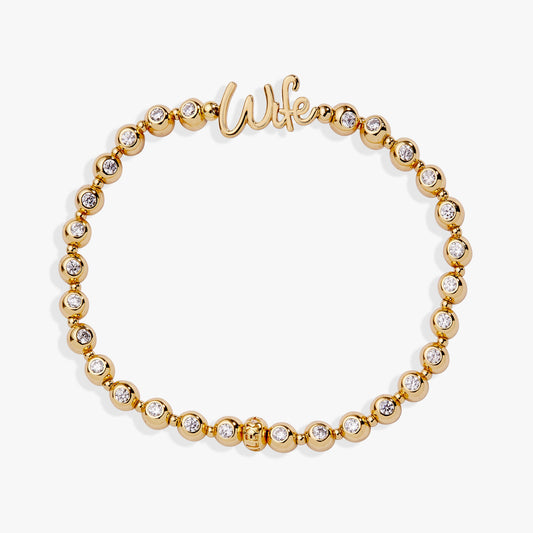 Wife Elongated Crystal Stretch Bracelet