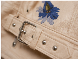 Wildflower Studded Faux Leather Moto Jacket