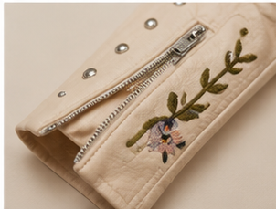 Wildflower Studded Faux Leather Moto Jacket