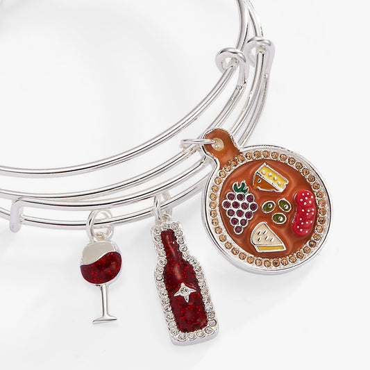 Wine and Cheese BFF Bangle Set of 2