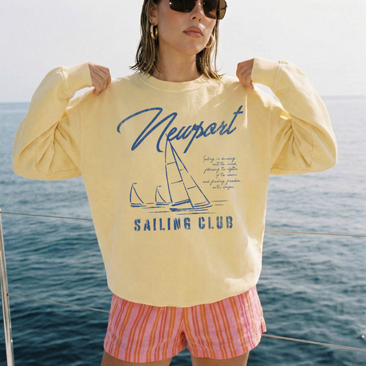 Newport Sailing Club Sweatshirt – Coastal Preppy Crewneck