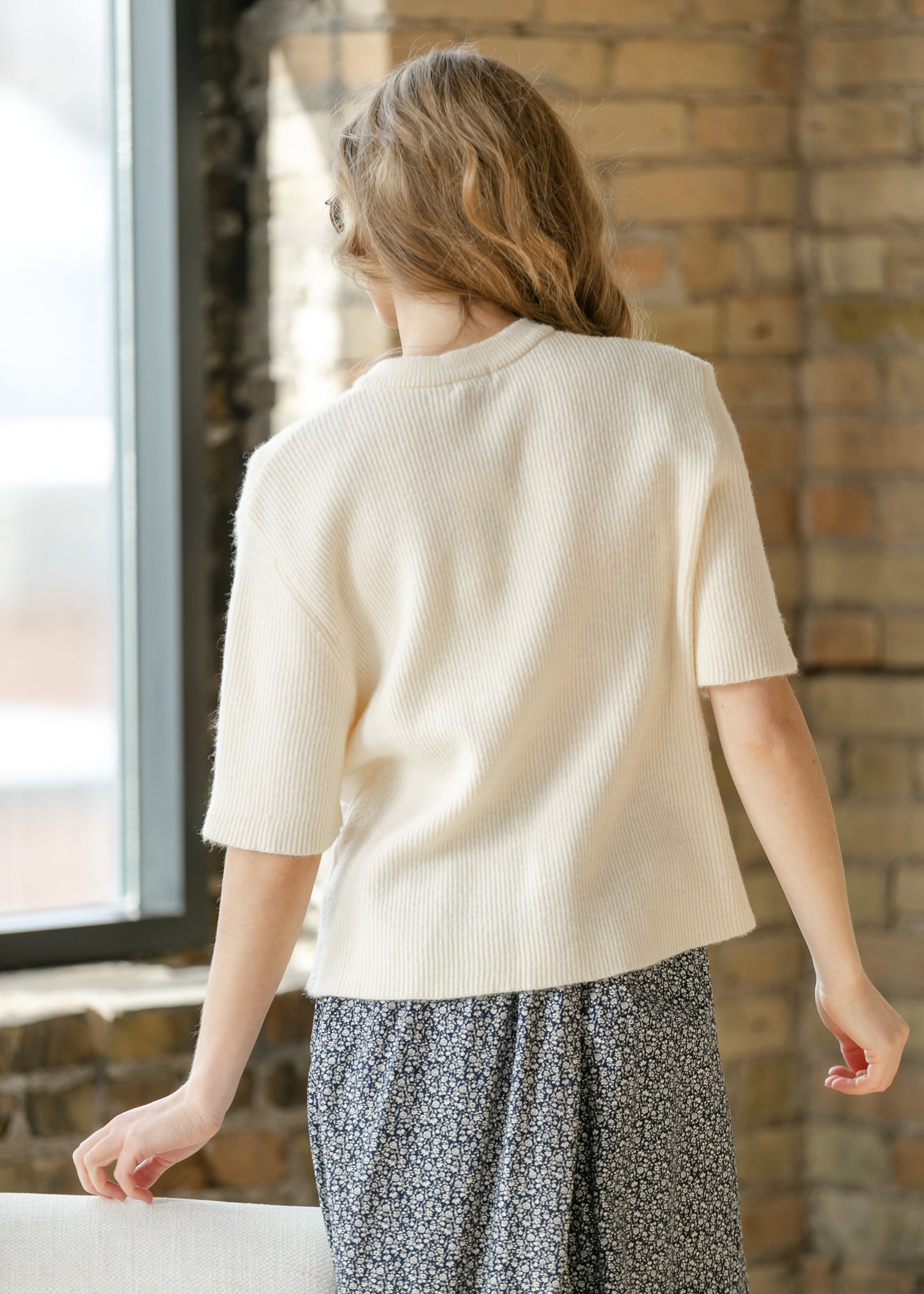 Zadie Ivory Short Sleeeve Button Cardigan Top