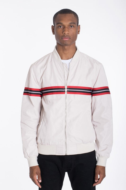 Luxury WOVEN TAPED BOMBER JACKET - ShopModernEmporium