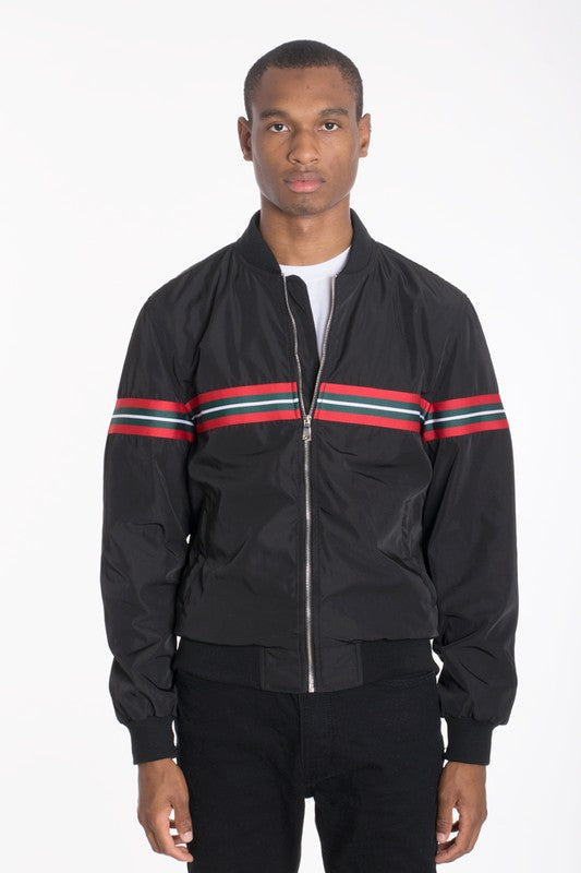 Luxury WOVEN TAPED BOMBER JACKET - ShopModernEmporium