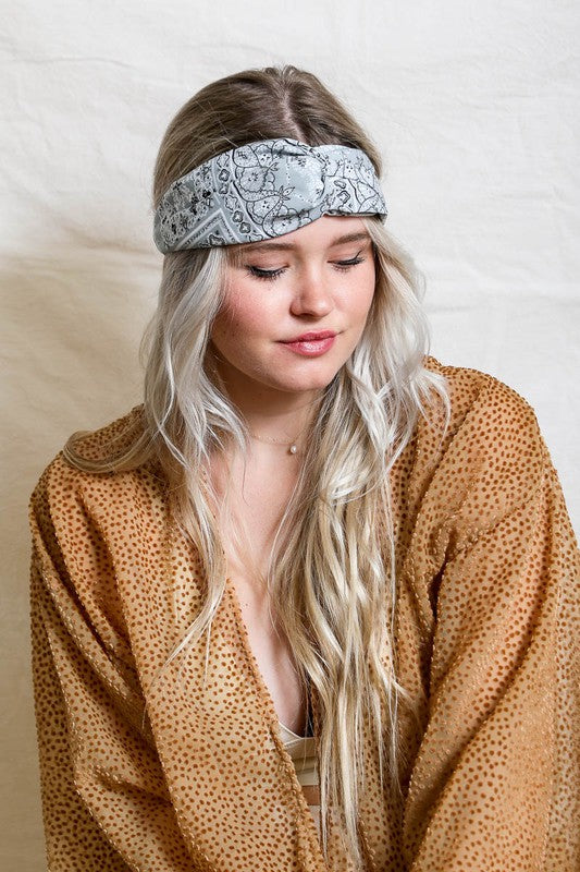 Block Paisley Twist Headwrap - ShopModernEmporium