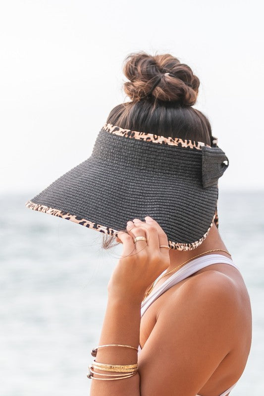 Leopard Foldable Bow Visors - ShopModernEmporium