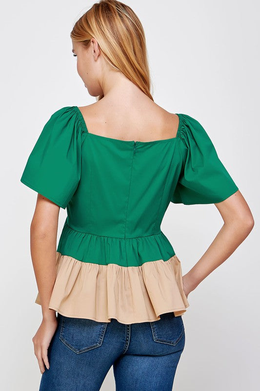 Color-Blocked Tiered Top - ShopModernEmporium