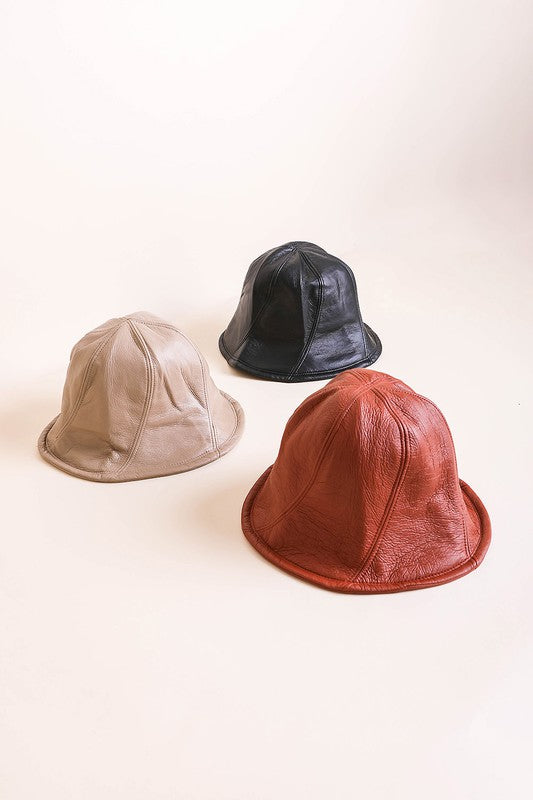 Vegan Leather Bucket Hat - ShopModernEmporium