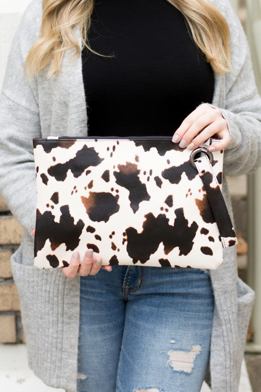 Cow Print Oversized Everyday Clutch - ShopModernEmporium