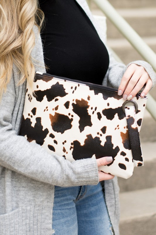 Cow Print Oversized Everyday Clutch - ShopModernEmporium