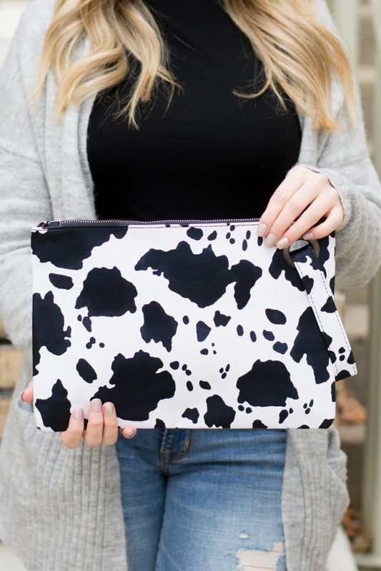 Cow Print Oversized Everyday Clutch - ShopModernEmporium