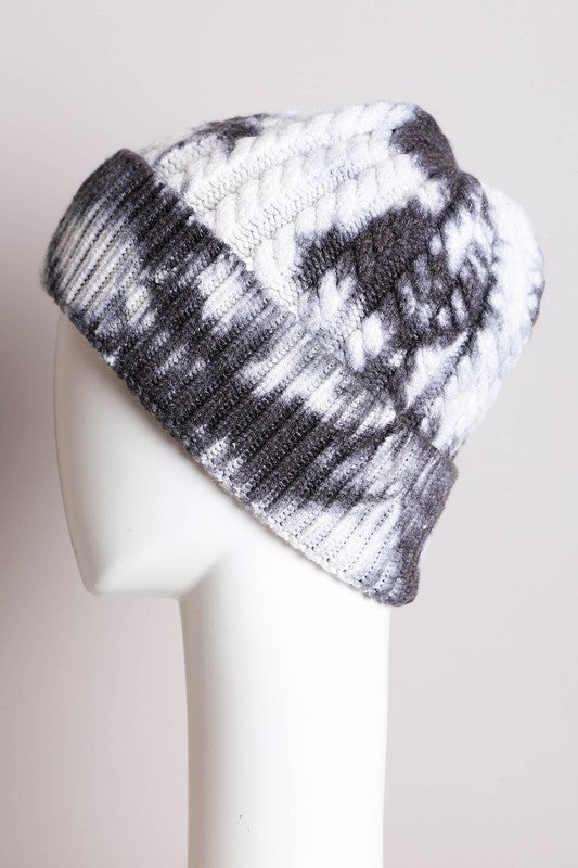 Tie Dye Cable Knit Beanie - ShopModernEmporium