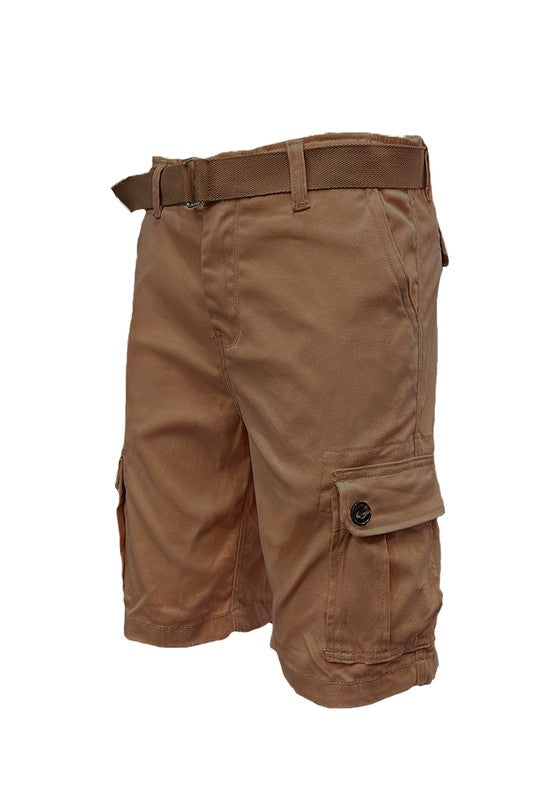 Weiv Mens Belted Cargo Shorts with Belt - ShopModernEmporium