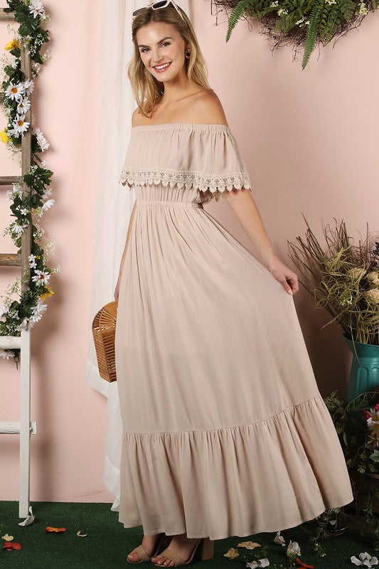 Off the Shoulder Flowy Maxi Dress - ShopModernEmporium