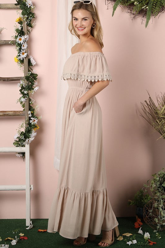 Off the Shoulder Flowy Maxi Dress - ShopModernEmporium