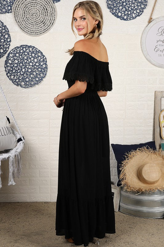 Off the Shoulder Flowy Maxi Dress - ShopModernEmporium