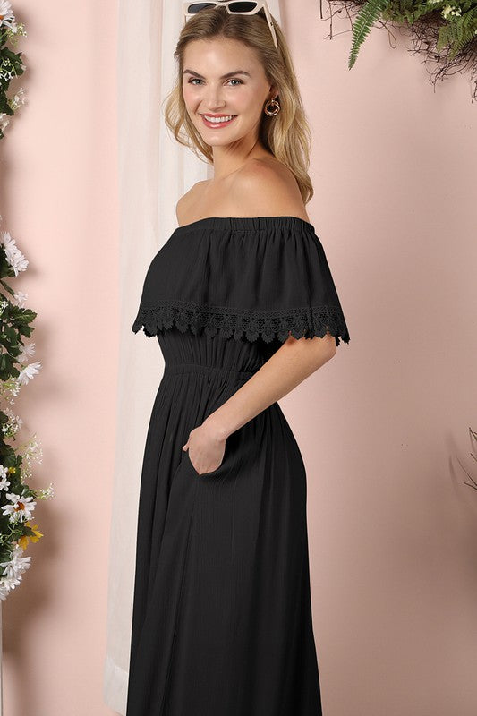 Off the Shoulder Flowy Maxi Dress - ShopModernEmporium