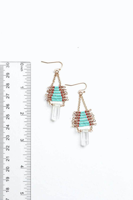 Seed Bead with Crystal Drop Earring - ShopModernEmporium