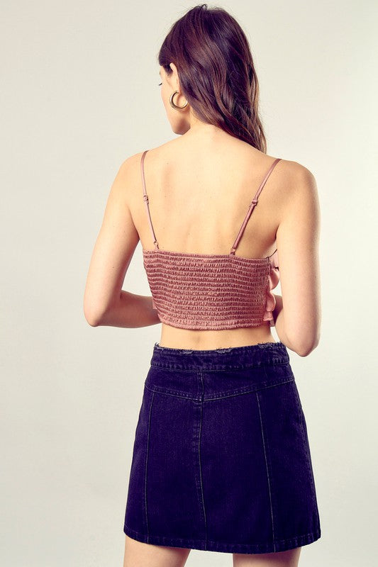 FRONT TIE UP CAMI CROP TOP - ShopModernEmporium