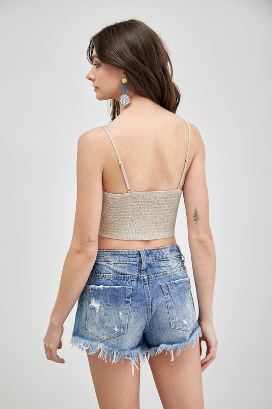 FRONT TIE UP CAMI CROP TOP - ShopModernEmporium