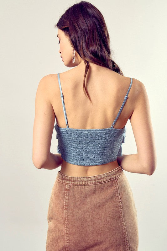 FRONT TIE UP CAMI CROP TOP - ShopModernEmporium