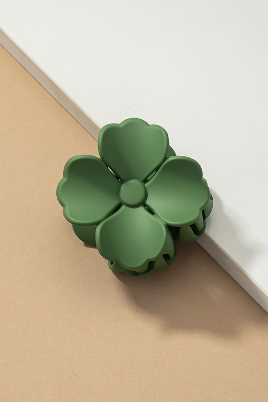 Matte color coated flower hair claw clip - ShopModernEmporium