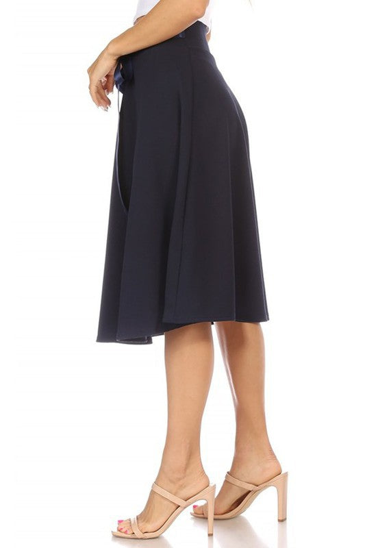 Solid A-line Skirt