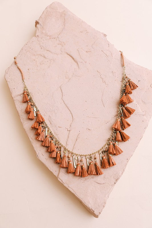 Solid Tassel Chain Fashion Necklace - ShopModernEmporium