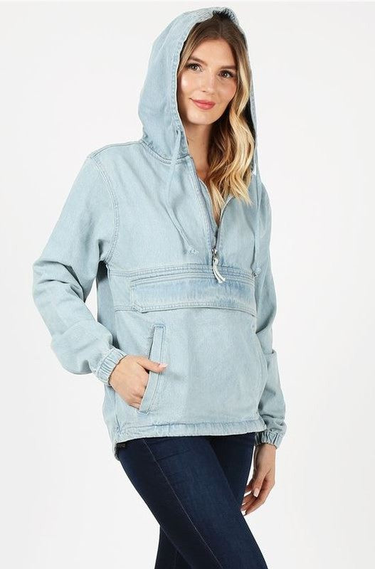 Ladies Denim Jacket with Hoodies