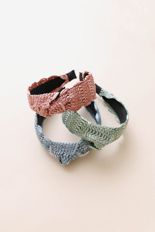 Raffia Crochet Trim Headband - ShopModernEmporium