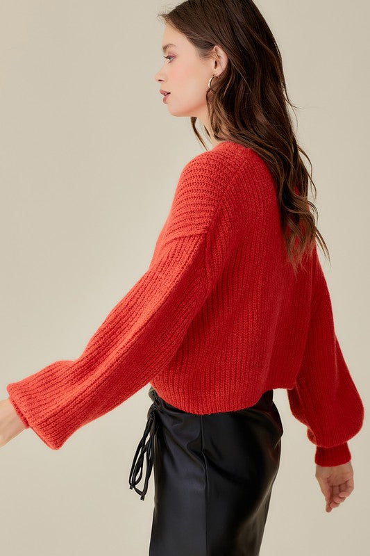 ROUND NECK CROP SWEATER TOP - ShopModernEmporium