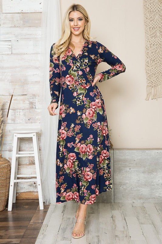 Floral Maxi Wrap Dress - ShopModernEmporium