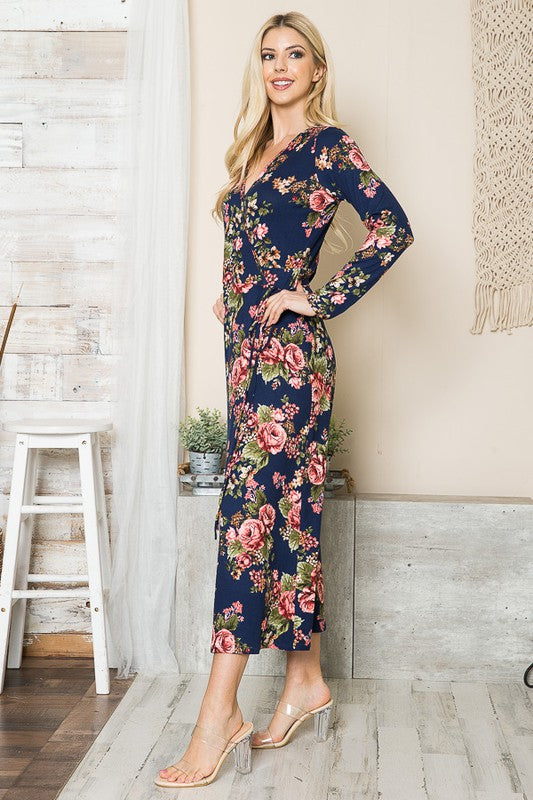 Floral Maxi Wrap Dress - ShopModernEmporium