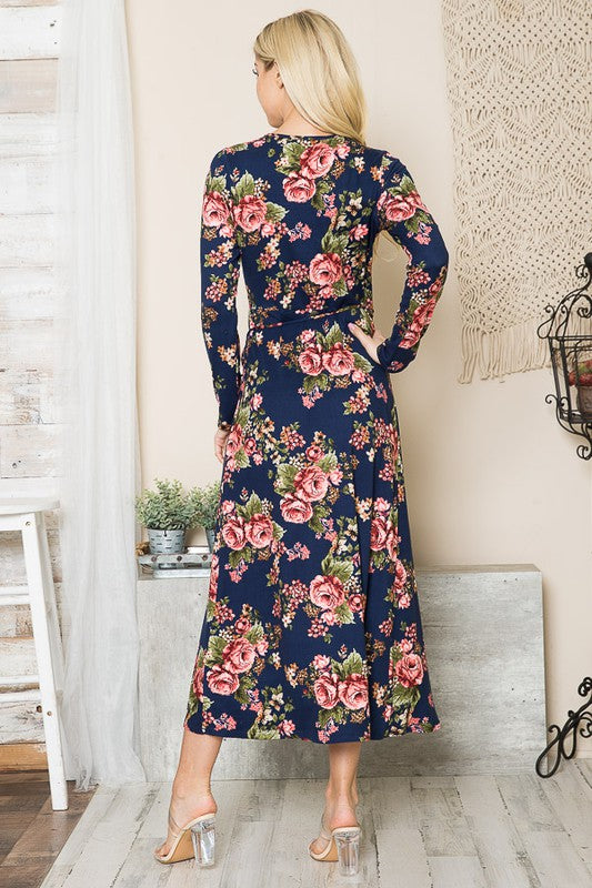 Floral Maxi Wrap Dress - ShopModernEmporium