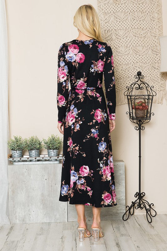 Floral Maxi Wrap Dress - ShopModernEmporium