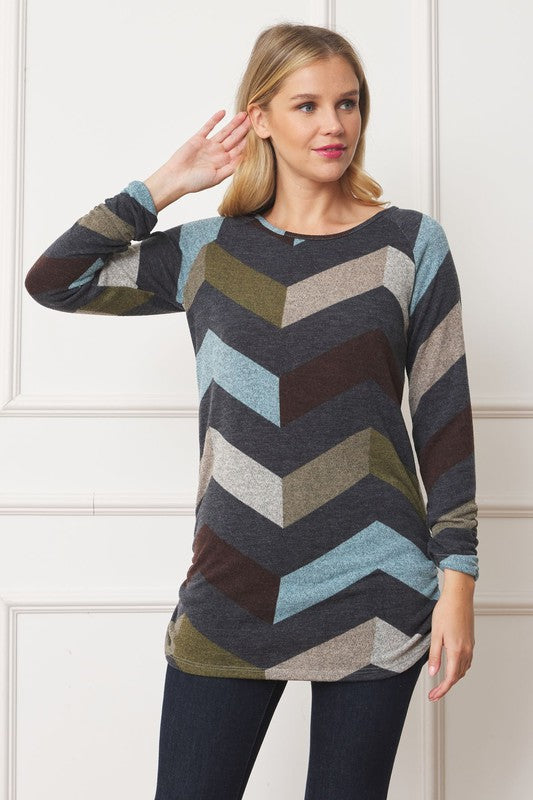 Plus Shirred Side Accent Top - ShopModernEmporium