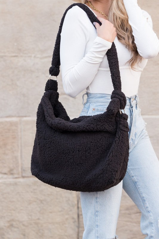 Boucle Sherpa Messenger Bag - ShopModernEmporium